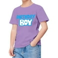 thumbnail image 1 of WOYY Boys Birthday T-Shirt Letter Print Short Sleeve O Neck T Shirt Casual Tee, Purple, Sizes 1-13, 1 of 3