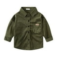 thumbnail image 1 of WOYY Boys Button Down Shirt Corduroy Long Sleeve Shirts Casual Solid Color Shirt, 1 of 2