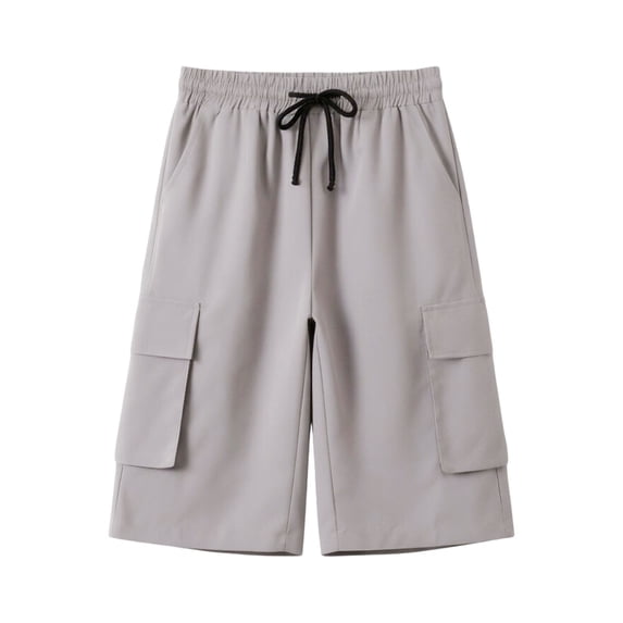 WOYY Boys Cargo Shorts Elastic Waist Drawstring Loose Outdoor Hiking Shorts, Sizes 5-16
