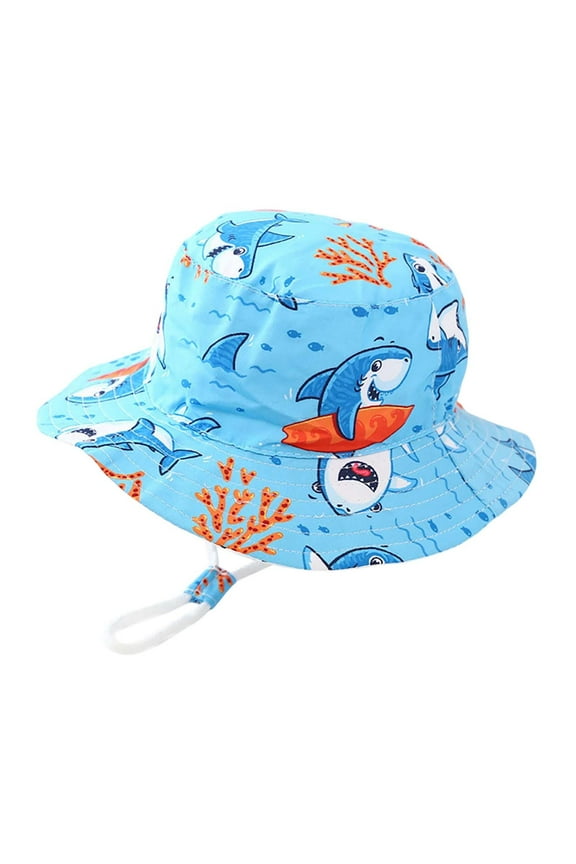 Boys Cartoon Print UPF 50+ Bucket Hat Breathable Sun Protection Sun Hat for Kids