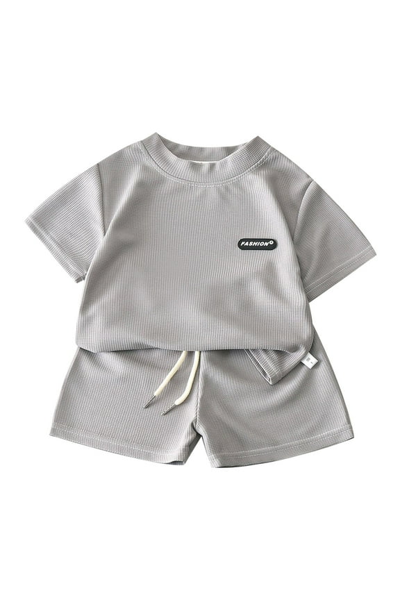 Boys Casual Active Outfits Short Sleeve T-Shirt Shorts Summer Clothes Set, Sizes 3-16