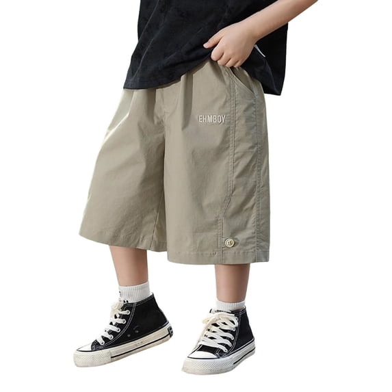 WOYY Boys Casual Cargo Shorts Summer Active Lightweight Pull-On Baggy Shorts, Sizes 4-12