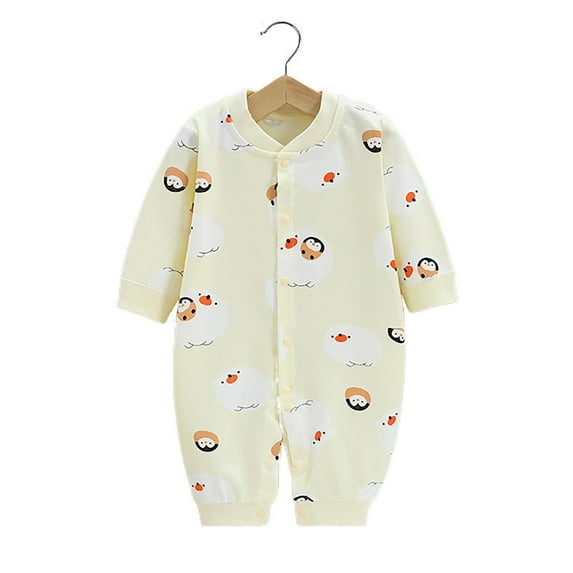 WOYY Boys Casual Romper Cotton Long Sleeve Jumpsuit Comfortable Button One-Piece