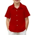 thumbnail image 1 of WOYY Boys Casual Short Sleeve Button Down Shirt Summer Beach Shirt, Sizes 5-14 & Husky, 1 of 3