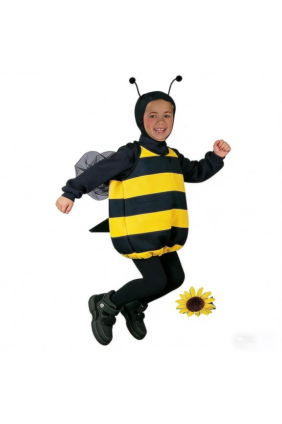 Boys Cute Bee Role Play Outfits Children Dress Up Vest Hood Headband 3Pcs Set