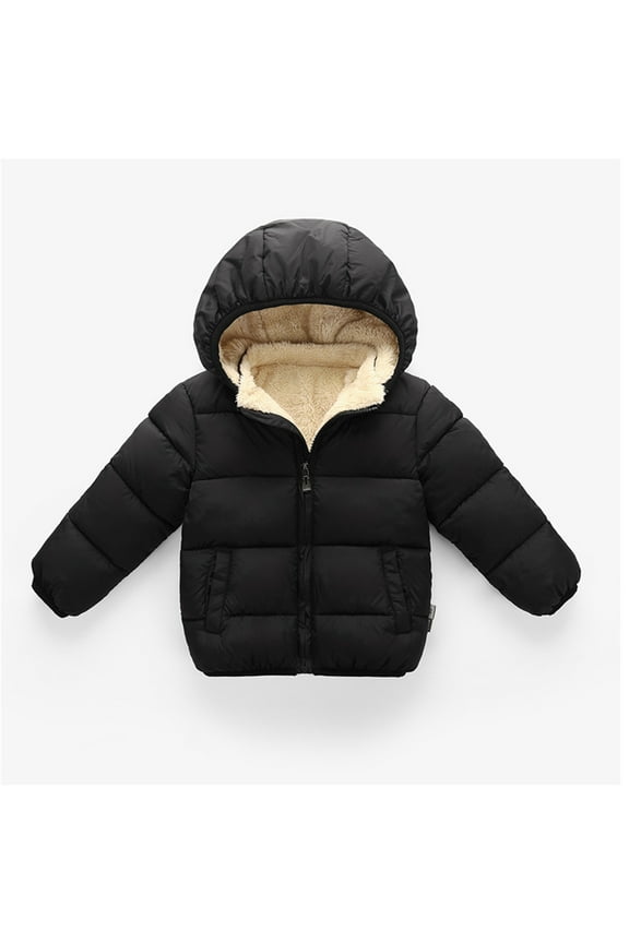 Boys Down Coat Solid Winter Hooded Puffer Jacket Thick Warm Outerwear Clothes