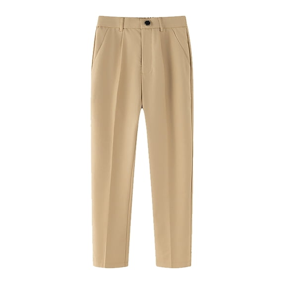 WOYY Boys Dress Pants Formal Straight Fit Flat Front Uniform Pants Trousers, Sizes 2-16