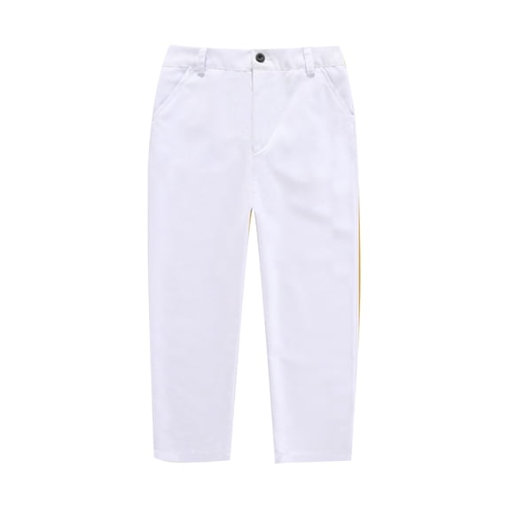 WOYY Boys Dress Pants Pull On School Uniform Pants Stretch Straight-Leg Trousers
