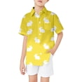 thumbnail image 1 of WOYY Boys Easter Bunny Shirt Short Sleeve Button Down Shirt with Chest Pocket, Sizes 3-14, 1 of 3