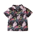 thumbnail image 1 of WOYY Boys Easter Button Down Shirt Cartoon Rabbit Print Short Sleeve Casual Shirt, 1 of 6