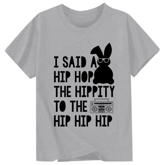 WOYY Boys Easter Letter Print T-Shirt Short Sleeve Crew Neck T Shirt, Sizes 1-13