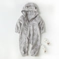 thumbnail image 1 of WOYY Boys Flannel Romper Winter Warm Hooded Jumpsuit Outerwear One-Piece Playsuit, 1 of 8