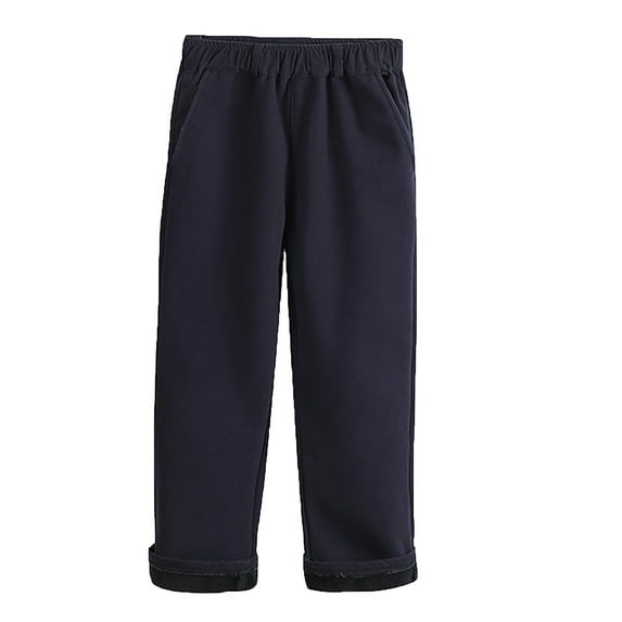WOYY Boys Lined School Uniform Pull-On Stretch Slim Twill Pants, Sizes 4-5T