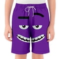 thumbnail image 1 of WOYY Boys Funny Graphic Beach Shorts Elastic Waist Drawstring Shorts, Sizes 2-14, Purple, 1 of 3