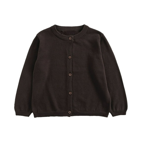 WOYY Boys Girls Cardigan Sweater Solid Button Front Knitwear Sweatshirt, Sizes 5-6
