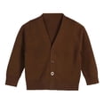 thumbnail image 1 of WOYY Boys Girls Cardigan Sweater V Neck Knit Coat Solid Long Sleeve Jacket, Sizes 4-5T, 1 of 2