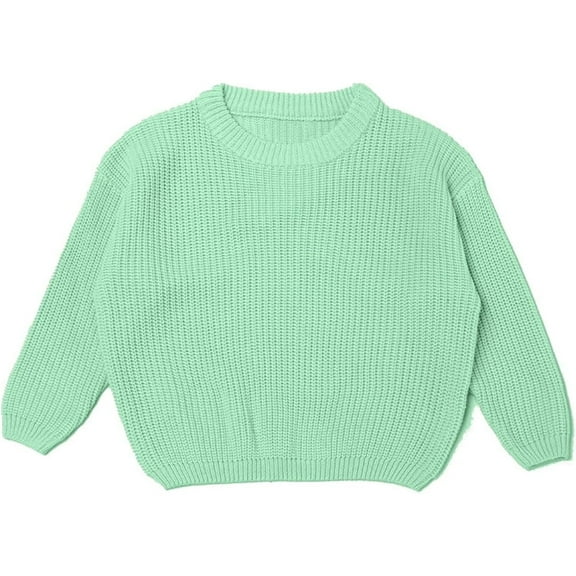 WOYY Boys Girls DIY Long Sleeve Sweater Knit Crewneck Pullover for Kids, Sizes 6-12M
