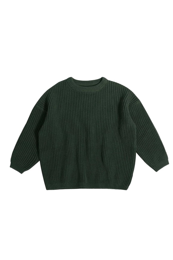 Boys Girls DIY Long Sleeve Sweater Knit Crewneck Pullover for Kids, Sizes 6-12M