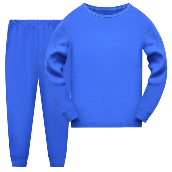 WOYY Boys Girls Pajama Sets Unisex Long Sleeved Top Pants Sleepwear, 2-Piece, Sizes 2-10