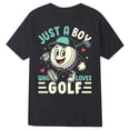 thumbnail image 1 of WOYY Boys Golf Graphic Tee Summer Casual Short Sleeve Round Neck T Shirt Top, Black, Sizes 1-13, 1 of 2