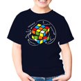 thumbnail image 1 of WOYY Boys Graphic T-Shirt Short Sleeve Crew Neck Tshirt Summer Casual Tee, Navy, 1 of 3