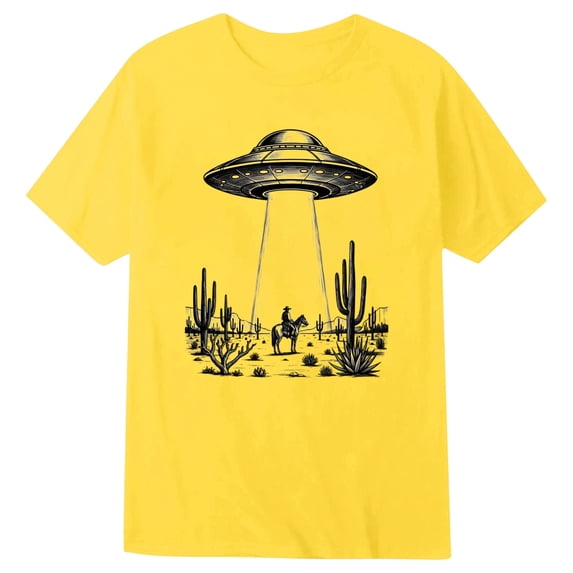 WOYY Boys Graphic Tee Short Sleeve Crew Neck T Shirt Kids Summer Casual Tshirt, Yellow, Sizes 1-13