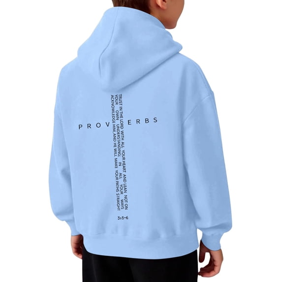 WOYY Boys Hooded Sweatshirt Casual Pullover Long Sleeve Hoodie for Kids, Size 1-14