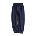thumbnail image 1 of WOYY Boys' Linen Pants Elastic Waist Drawstring Pants Lightweight Soft Slacks, Sizes 2-10, 1 of 2