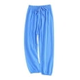 thumbnail image 1 of WOYY Boys' Linen Pants Elastic Waist Drawstring Pants Lightweight Soft Slacks, Sizes 2-10, 1 of 2