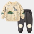 thumbnail image 1 of WOYY Boys Outfits Cotton Tracksuit Cute Cartoon Dinosaur Sweatshirt and Sweatpants Set Fashion Kids Clothes, Sizes 2-3, 1 of 2