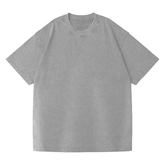 WOYY Boys Oversized T Shirt Vintage Acid Wash Short Sleeve T-Shirt Top, Grey, Sizes 3-12
