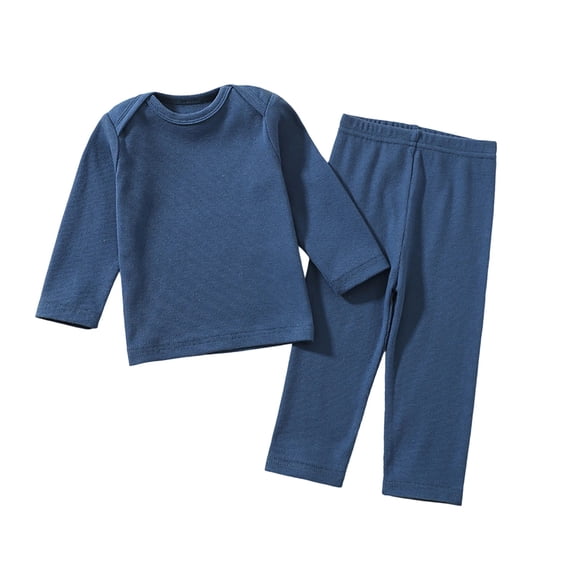 WOYY Boys Pajamas Long Sleeve Top Pants Comfy Sleep Set Kids Base Layer,2-Piece, Sizes 2-8