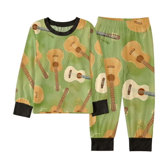 WOYY Boys Pajamas Pants Set Snug Fit Long Sleeve T-Shirt Trousers Loungewear, Sizes 2-10