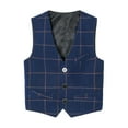 thumbnail image 1 of WOYY Boys Plaid Formal Suit Vest Party School Dress Waistcoat Performance Vest, 1 of 6