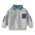 thumbnail image 1 of WOYY Boys Polo Sweatshirt Long Sleeve Pullover Top Kids Fall Winter Clothes, Sizes 12M-6Y, 1 of 3