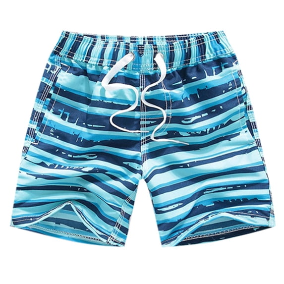 WOYY Boys Quick Drying Board Shorts Elastic Waist Drawstring Swim Trunks, Sizes 3-14