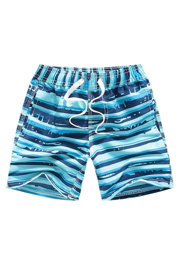 Boys Quick Drying Board Shorts Elastic Waist Drawstring Swim Trunks, Sizes 3-14