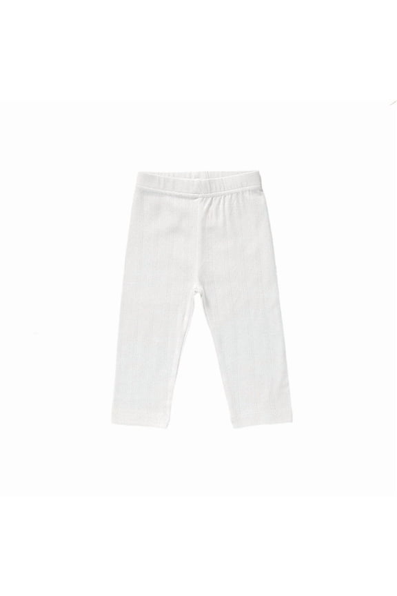 Boys Ribbed Long Pants Elastic Waist Casual Solid Color Baby Leggings Bottoms