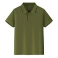 thumbnail image 1 of WOYY Boys Short Sleeve Polo Shirt Casual Basic Tee Summer Solid Tshirt, Sizes 4-12, 1 of 4
