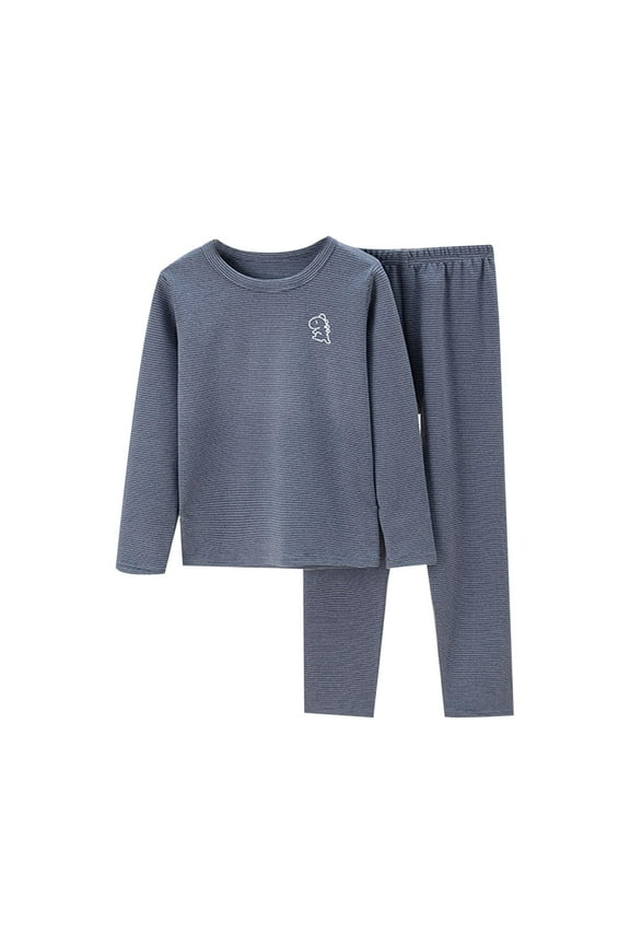 Boys Sleepwear Thermal Underwear Long Sleeve Top Pants Base Layer Children's Clothes Sets, Sizes 1-11