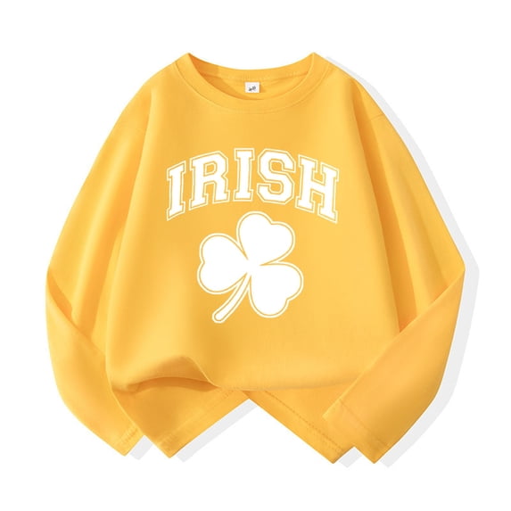 WOYY Boys St. Patrick's Day Sweatshirts Long Sleeve Crewneck Pullover Sweatshirt, Sizes 3-15