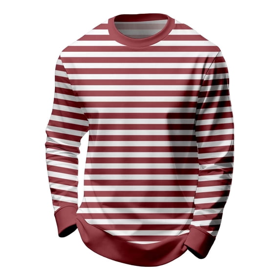 WOYY Boys Striped Crew Neck Sweatshirt Casual Long Sleeve Pullover Sweatshirt, Sizes 3-14
