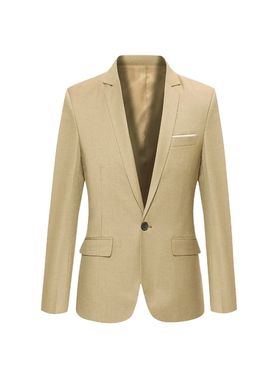 Boys Suit Jacket Solid Color Single Blazer Versatile Dress Coat