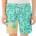 thumbnail image 1 of WOYY Boys Summer Beach Shorts Ice-Cream Print Breathable Shorts with Drawstring, 1 of 3