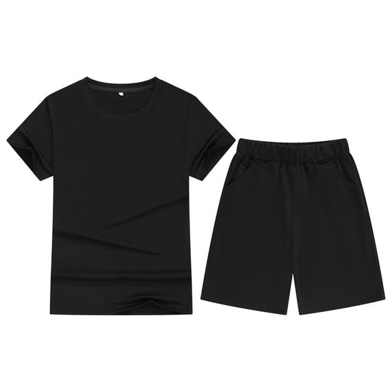 WOYY Boys Summer Casual Outfit Set Short Sleeve T Shirt and Shorts Tracksuit