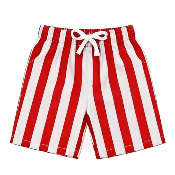 WOYY Boys Summer Striped Beach Shorts Kids Casual Athletic Breathable Shorts, Sizes 2-14