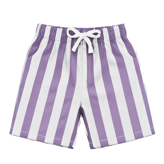 WOYY Boys Summer Striped Beach Shorts Kids Casual Athletic Breathable Shorts, Sizes 2-14