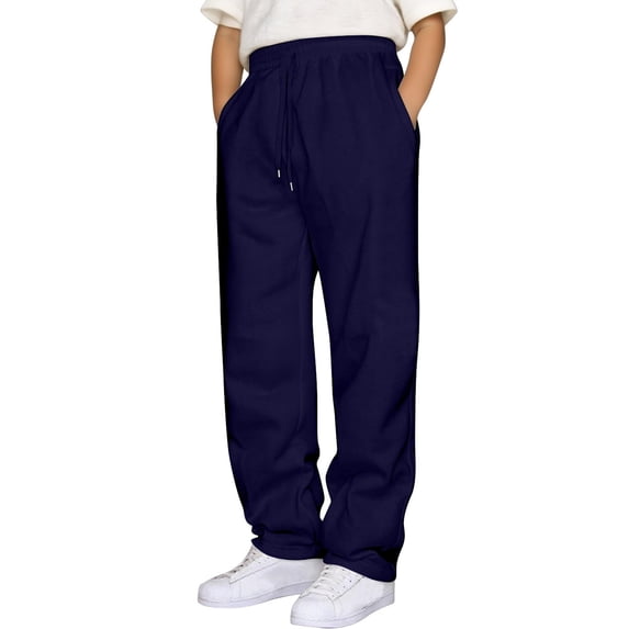 WOYY Boys Sweatpants Casual Athletic High Waisted Soft Jogger Pants for Kids, Sizes 5-16