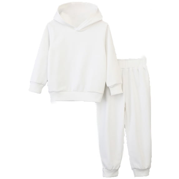 WOYY Boys' Sweatsuit 2 Piece Basic Solid Sweatshirt and Sweatpants Jogger Pants Set Children's Clothes Sets, Sizes 2-8