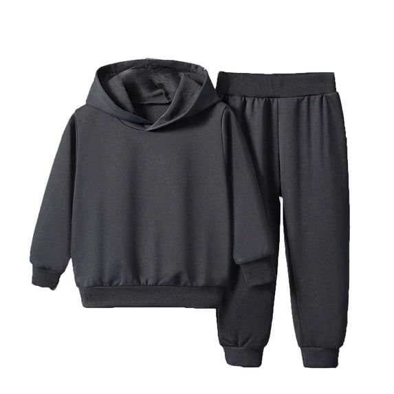 WOYY Boys' Sweatsuit 2 Piece Basic Solid Sweatshirt and Sweatpants Jogger Pants Set Children's Clothes Sets, Sizes 2-8